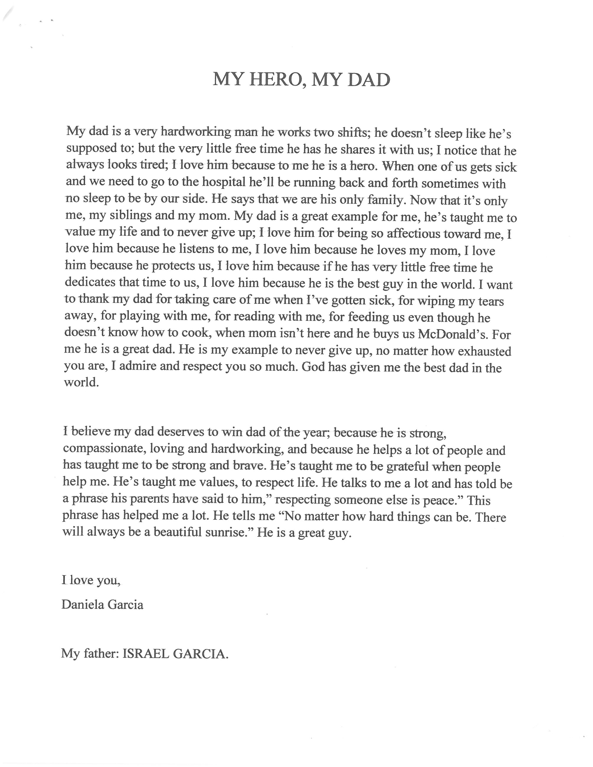 Essay by Daniela Garcia